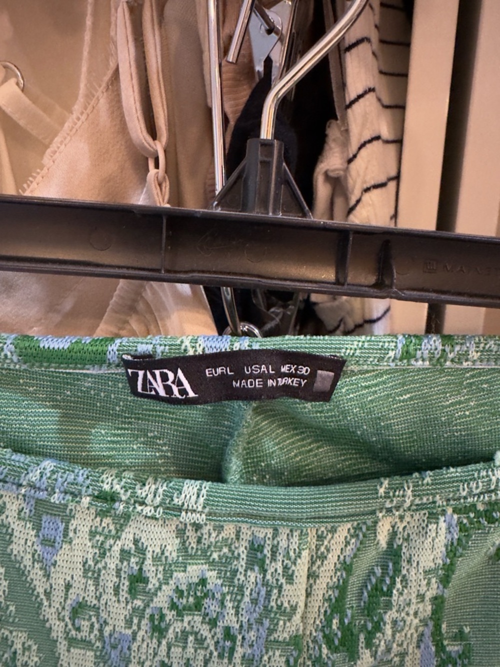 Zara Green Paisley Knit bell bottom pants - Picture 2 of 5